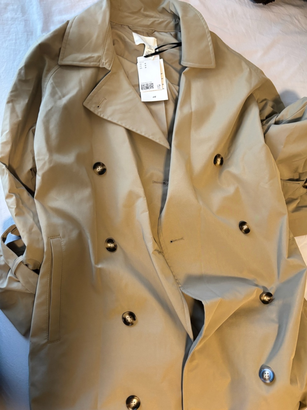 Classic Double-Breasted Trench Coat in Khaki